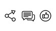 © MAHMUDA  - Social media engagement and communication icons set with communication engagement interaction feedback connection marketing monochrome minimalist internet community platform dialogue