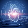 © Kusumo - Glowing Digital Human Heart Model Displayed with Ecg Line in Futuristic Medical Interface