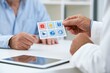 © TAlex - Speech therapist showing picture cards during adult stroke rehabilitation session