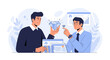 © Aliyah - Businessmen Evaluating Diamond and Financial Growth Charts, Representing Investment and Value Assessment