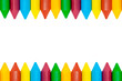 © Tanaly - Horizontal top and bottom border frame of colorful wax crayons isolated on clean transparent background png copy space template