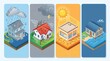 © Zoya - Isometric Illustration Set Showing Natural Disaster Effects on Residential Homes and Climate Change Impacts Including Flooding Storm Drought and Rising Sea Levels