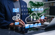 © Supatman - Cloud computing technology and AI document management system concept. file automation system, upload data, organize online corporate files folder, digital backup transfer, network security, Agentic AI