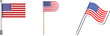 © stockpixelstudio - American flags on poles and waving banner style illustrations for patriotic graphic design projects with american patriotism national independence illustration