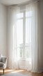 © Yama Studio - Sheer Curtain Summer Window Light Vertical Background