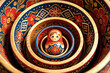 © Joko SL - Top view Russian matryoshka wooden doll