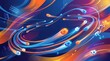 © AUFAAZRILAL - Dynamic digital illustration showcasing the animated energy and motion of football, with vibrant abstract lines, glowing particles, and soccer balls in a fast-paced sports design