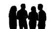 © Rabbe - Four people standing and talking together in silhouette isolated on transparent background, Vector