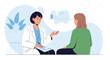 © david - Doctor consulting patient about treatment in clinic - illustration