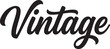 © SHAMIM - Black script lettering spelling the word vintage on a plain white background