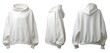 © Sahidul Islam - Three views of a plain white oversized hoodie isolated on white background