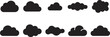 © MUKTARANI - Black cloud shapes on white background