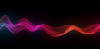 © Rendara Studio - Flowing neon light ribbons forming a dynamic signal wave on black background