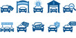 © Emongrapic - Car dealership icons and symbols set on transparent background with price tags.