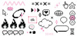 © SahedAhsan - Pixel y2k isometric poster set. love angry faces speech bubble fire kiss sparkle star etc. Social media cards posts and chat elements