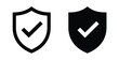 © Gary D. Marlow - Shield check mark icon, green security shield protection symbol with verification tick for cybersecurity, safety and trusted access.
