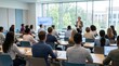 © Bohdan - Students attending business lecture in modern classroom