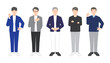 © すきやき はな - 働く男性 ビジネスマンの全身イラストセット ベクター素材