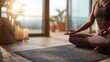 © sup - Woman meditating in sunlight environment