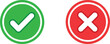 © Rehena - Green check mark and red cross sign icons for true or false choice