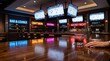 © Alex - A cozy evening at a modern sports bar watching hockey on television screens with a drink on the counter