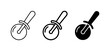 © Yasin - Pizza Cutter Icons: Line, Outline, and Solid Styles for Food Service and Kitchen Tools