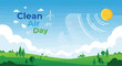 © Jinbe - Clean air day illustration with green landscape