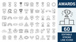 © Kingko - Awards icon set. containing badge, trophy, certificate, and more. Outline Icon Collection. Editable stroke. Vector illustration