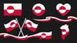 © dikifajarfadilah - greenland flag national flag and patriotic symbol illustrations depicting greenlandic identity on a dark background.
