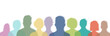 © axynia - Row of colorful diverse human silhouettes with copy space for community and inclusion concept vector