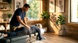© Lumaverse - Professional chiropractor adjusting a woman's back to provide relief from muscular tension and promote structural health in a contemporary wellness center.