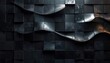 © AndiMagfira - Dark Textured Background with Abstract Metallic Waves.