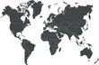 © sara - Charcoal World Map with Country Borders Dark Flat Design