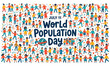 © habiba creative - World Population Day Colorful Diverse People Crowd Landscape Banner Flat Vector Illustration Design