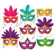 © Tia - Colorful masquerade masks with feathers