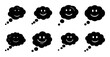 © kulsum - Cute Thought Bubble Smile Face Icons - Set of cheerful cartoon thought cloud icons with smiling faces, ideal for emotions, ideas, thinking, creativity, communication and positive concepts.