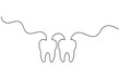 © Tahmina - Tooth continuous one line art drawing for minimalist dental care concept vector illustration