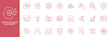 ©   - Generative AI line icon set featuring artificial intelligence, machine learning, chatbot, neural network, creativity, robot, and automation. Professional editable vector illustration