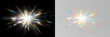 © Vitaliy - Transparent png of bright multicolor light flare overlay with glowing starburst effect and radiant lens flare on dark background for design and visual effects star glow sun flash vector