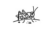 © Hamza - High quality vector icon illustration of a cricket on the ground featuring an editable stroke for adjustable line weight, presenting a clean minimalist insect design for versatile digital media.