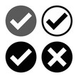 © Saya - Checkmark and cross icons set in circular outline vector