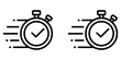 © MdOmar - Stopwatch icon with motion lines representing speed fast time completion quick service