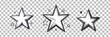 © Anik - Black and white star illustrations on transparent background for design