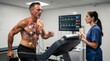 © Mohammad - Man Undergoing Cardiac Stress Test on Treadmill with ECG Monitoring