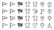 © anis - Hand-Drawn Flags, Banners, and Map Pins Icon Set - Doodle Style