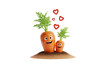 © Dodoy - Cute 3D Rendered Carrot Characters with Floating Hearts