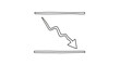 © Buti - Wavy Arrow Falling Downward Between Two Horizontal Lines