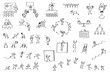 © FukuchiFactory - ビジネスの落書き風素材セット｜棒人間で描くさまざまなビジネスシチュエーション