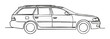 © Roman - Station wagon side view line art. Generative AI
