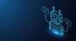 © Moon Guy - Glowing blue robot icon symbolizing artificial intelligence and automation in technology